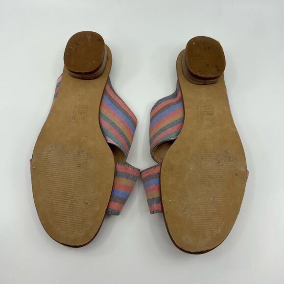 Madewell The Ruthie Criss-Cross Mule Rainbow Stripe WMNS 7 1/2 Slip On Strappy - Picture 6 of 7